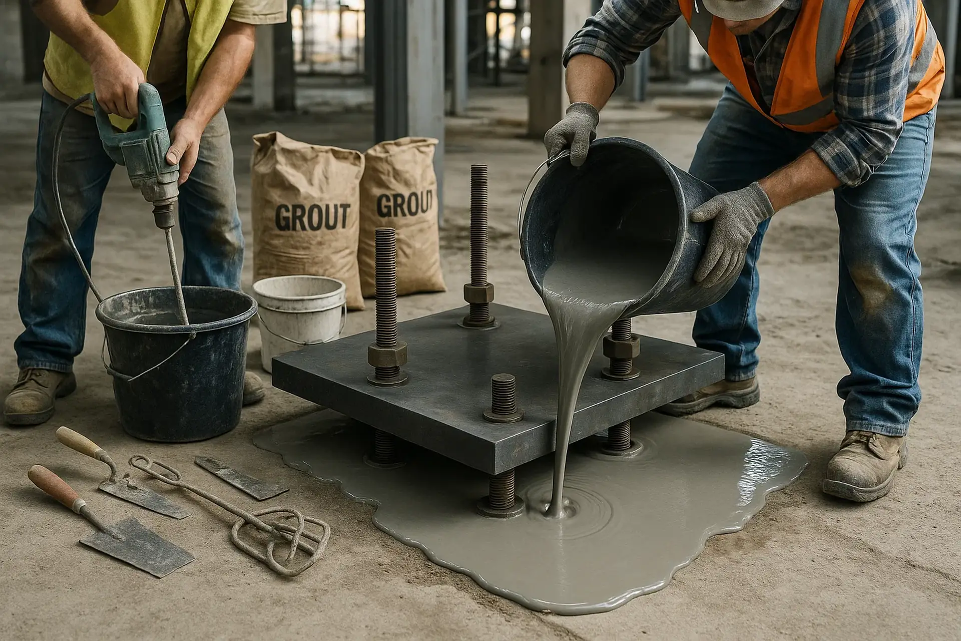 اختلاط گروت، جایدهی گروت ، حفاظت و کنترل کیفیت گروت