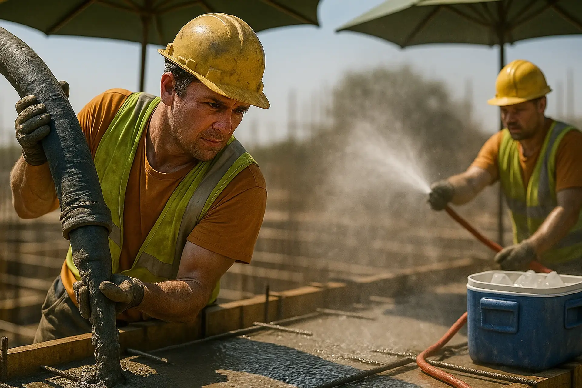 بتن ریزی در هوای گرم